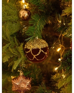 Ёлочные шары новогодние «Бархат. Фестиваль», набор 9 шт., d=8 см, завитки, коричневый Зимнее волшебство