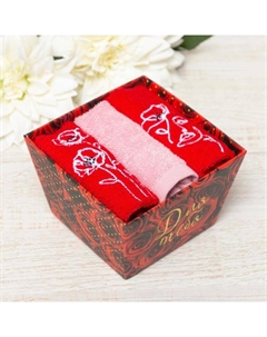 Набор полотенец «Цветы» 30×30 см-3 шт., 100% хлопок 340 г/м² Этель