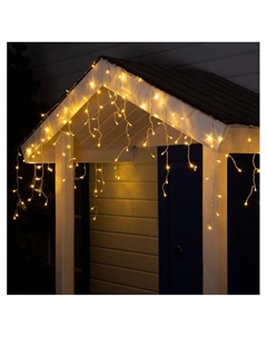 Гирлянда «Бахрома» 4×0.6 м, IP44, прозрачная нить, 180 LED, свечение тёплое белое, 8 режимов, 220 В Luazon lighting