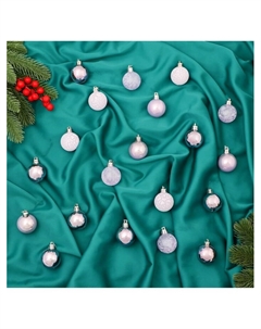 Ёлочные игрушки «Традиция» шары новогодние, d=4 см, 20 шт., треск, сиреневый Зимнее волшебство