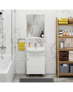 Тумба Эко 52 под раковину Акватон 52, с зеркалом, цвет белый Onika