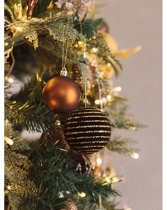 Ёлочные шары «Бархат. Фестиваль» d=8 см, 6 шт., геометрия, коричневый Зимнее волшебство