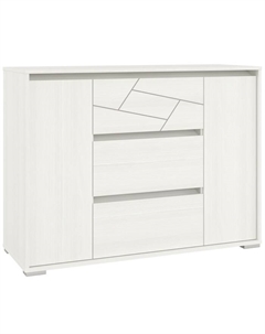 Комод «Аделина» с двумя дверками и тремя ящиками, 1200×440×900 мм, цвет рамух белый Гранд кволити