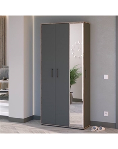 Прихожая «Домино mini», 880×360×2020 мм, цвет дуб крафт табачный / графит Гранд кволити