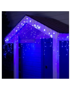 Гирлянда «Бахрома» 4×0.6 м, IP44, прозрачная нить, 180 LED, свечение синее, 8 режимов, 220 В Luazon lighting