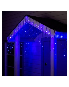 Гирлянда «Бахрома» 4×0.6 м, IP44, тёмная нить, 180 LED, свечение синее, 8 режимов, 220 В Luazon lighting