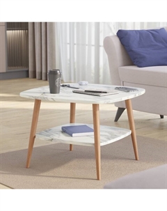 Стол журнальный «Квадро», 600×600×418 мм, цвет белый мрамор Гранд кволити