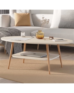 Стол журнальный «Эллипс», 1100×650×418 мм, цвет айвори Гранд кволити