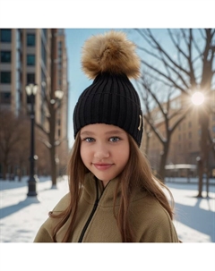 Шапка детская р-р 56-58, цвет черный Minaku