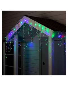 Гирлянда «Бахрома» 4×0.6 м, IP44, белая нить, 180 LED, свечение мульти, 8 режимов, 220 В Luazon lighting