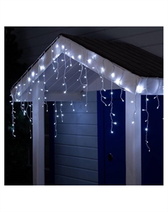 Гирлянда «Бахрома» 4×0.6 м, IP44, белая нить, 180 LED, свечение белое, 8 режимов, 220 В Luazon lighting