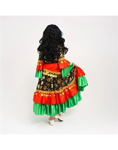 Карнавальный костюм «Цыганка», красно-зелёный, р. 32, рост 110-116 см Страна карнавалия