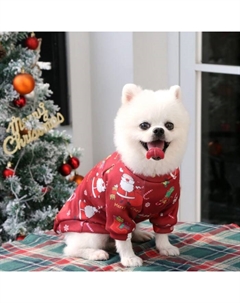 Кофта новогодняя для животных «Подарки», размер L, красный (ДС 35, ОГ 45 см) Пижон
