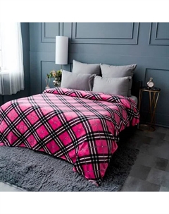 Плед «. Клетка» FREEDom BlackPink, 150×200 см, аэрософт 190 г/м, пэ100% Павлина