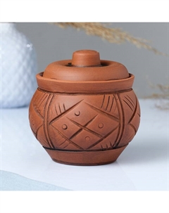 Горшочек для запекания «Молочение», 650 мл, керамика, коричневый Кунгурская керамика