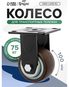 Колесо для транспортных тележек, d=100 мм, на площадке, покрытие TPR= Tundra