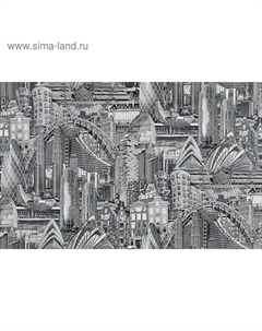 Обои виниловые на флизелиновой основе "" Вояж-22 черно-белый 1,06*10м Белвинил