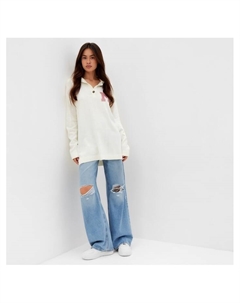 Джемпер с воротником поло женский, молочный, размер L (48-50) Mist