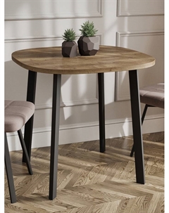 Стол раздвижной «УГО», d=800(1250)×800 мм, цвет дуб галифакс табак/чёрный матовый Столбург