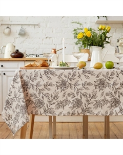 Скатерть «» Black flowers, 149×110 см, 100% хлопок, саржа 190 г/м² Этель