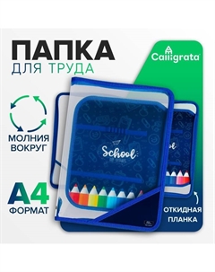 Папка для труда, А4, пластиковая, 23×32.5×2.5 см «Карандаши» Calligrata