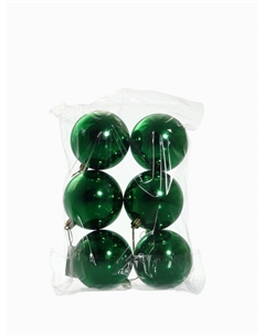 Ёлочные игрушки «Винтажный глянец», шары новогодние, d=8 см, набор 6 шт., зелёный Зимнее волшебство