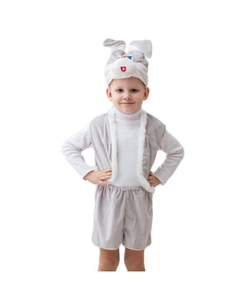 Карнавальный костюм «Зайчик серый», шапка, жилет, шорты, 3-5 лет, рост 104-116 см Бока