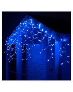 Гирлянда «Бахрома» 3×0.6 м, IP65, УМС, белая нить каучук, 108 LED, свечение синее, 220 В Luazon lighting