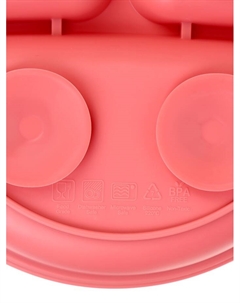 Тарелка детская 3 секции, M&B, 22.5×19.5×3, силикон, вишневый Mum&baby