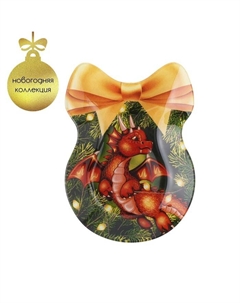 Блюдо стеклянное сервировочное «Бант. Дракоша», 18,5×13 см Доляна