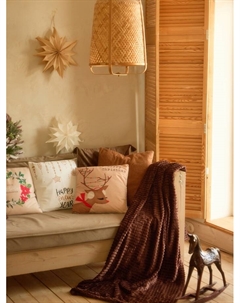 Плед «. Клетка», 180×200 см, корал-флис, коричневый Этель