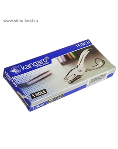 Дырокол стальной 10 листов, One Hole, на 1 отверстие, металлик Kangaro