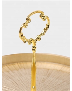 Этажерка для фруктов и десертов «Кувшинка», 2 яруса, d=21/28 см, стекло, золотая Akcam