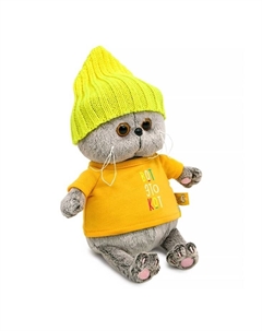 Мягкая игрушка «Кот Басик BABY в футболке и шапке», 20 см Басик и ко