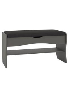 Обувница «Фьюжен», 900×370×470 мм, цвет графит / кожзам чёрный Гранд кволити