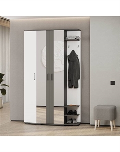 Прихожая «Паола», 1194×370×2020 мм, цвет графит / белый Гранд кволити