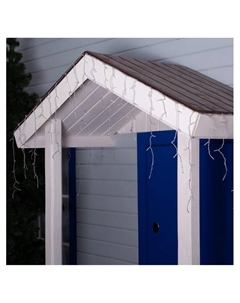 Гирлянда «Бахрома» 4×0.6 м, IP44, прозрачная нить, 180 LED, свечение синее, мерцание белым, 220 В Luazon lighting