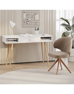 Стол письменный с ящиком и открытой нишей, 1200×450×760 мм, цвет белый Гранд кволити