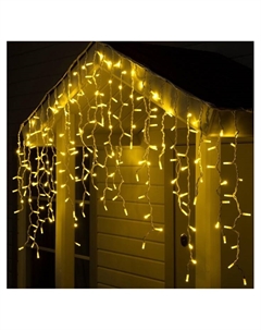 Гирлянда «Бахрома» 3×0.9 м, IP65, УМС, белая нить каучук, 144 LED, свечение тёплое белое, 220 В Luazon lighting