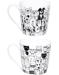 Набор кружек Elan Gallery Коты и собаки / 230276 Elan gallery