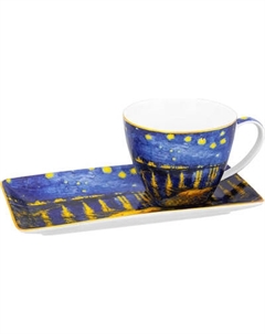 Чашка с блюдцем Elan Gallery Звездная ночь над Роной / 420624 Elan gallery