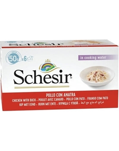 Влажный корм для кошек Schesir с курицей и уткой