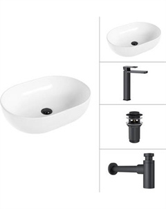 Умывальник со смесителем Lauter 21836A + Cascade 21СК0655BS + сифон 21635B + дон.клапан 21190B