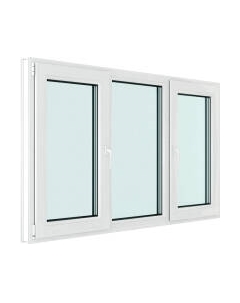 Окно ПВХ Rehau Futuruss 3 части Поворотно-откидные 2 створки по краям 2 стекла