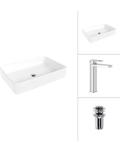 Умывальник со смесителем Lauter 21842 + Cascade 21СК0655C с донным клапаном 21190CH