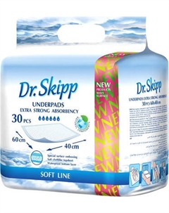 Набор пеленок одноразовых детских Dr.Skipp Soft Line с суперабсорбентом 60x40 Dr.skipp