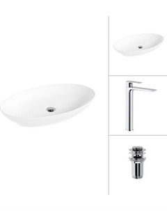 Умывальник со смесителем Lauter 21571 + Reef 21CK8678C с донным клапаном 21190CH