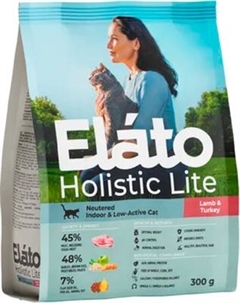 Сухой корм для кошек Elato Holistic Lite Для стерилизованных кошек с ягненком и индейкой