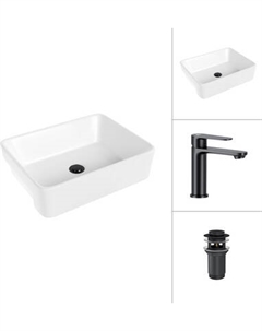 Умывальник со смесителем Lauter 21675 + Moon 21СК691BS с донным клапаном 21190B