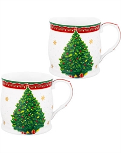 Набор кружек Elan Gallery Новогодняя елка New Bone China / 420794 Elan gallery